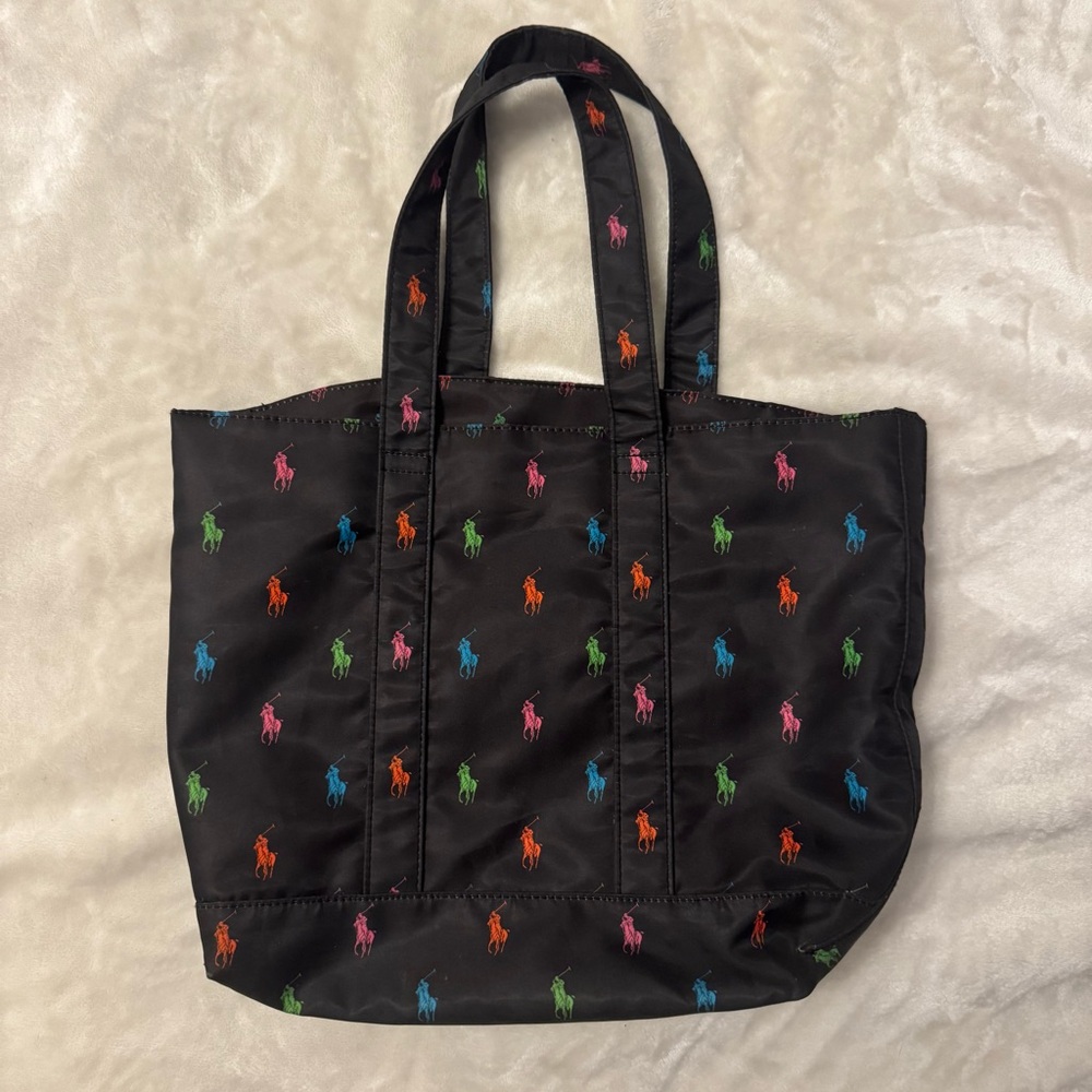 Polo Ralph Lauren Rainbow Black Tote Bag
